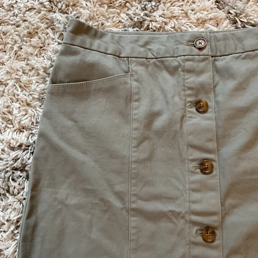 Duluth Trading Co Womens Green Button Front‎ A-Line Skirt Size 6 Cotton Blend